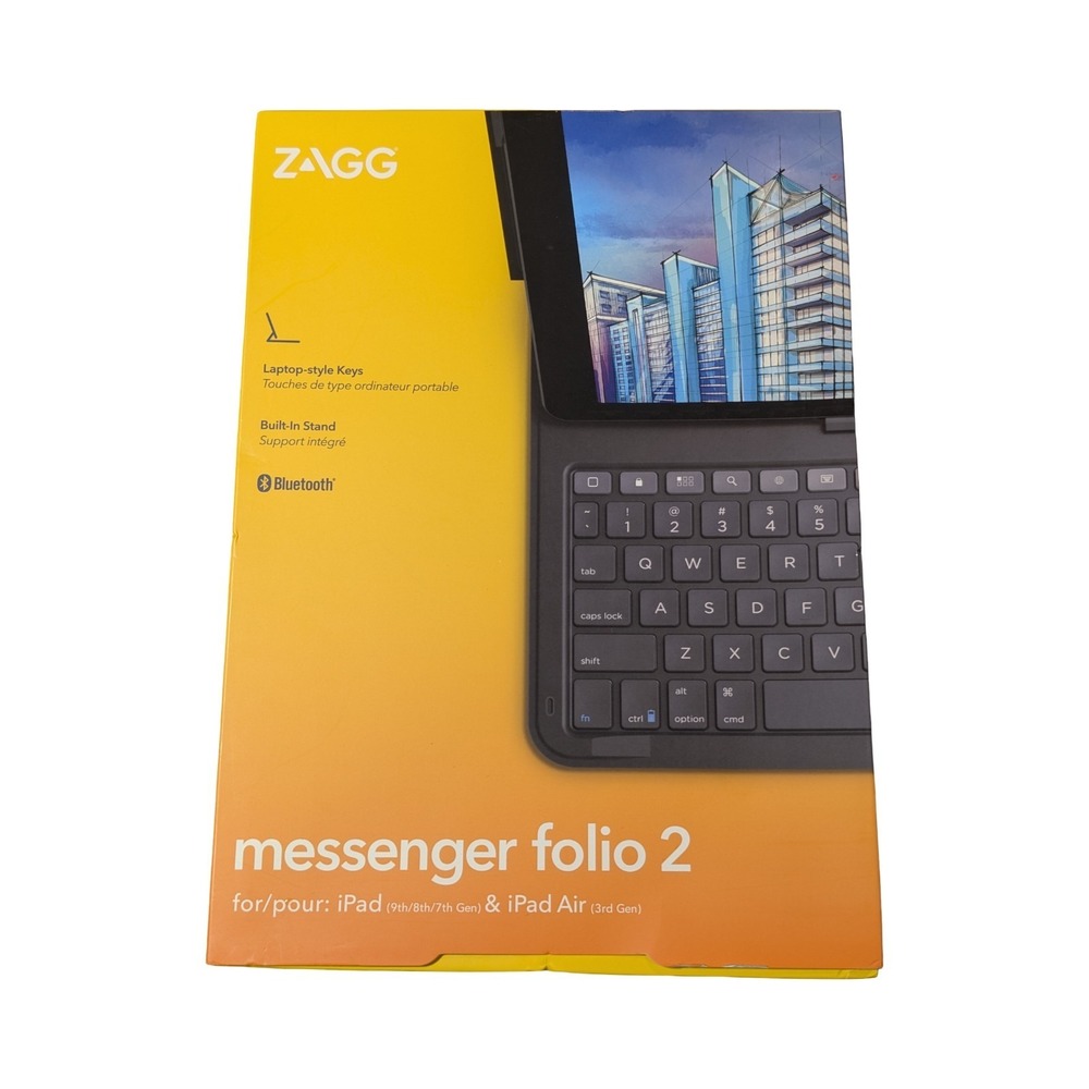BbO ZAGG Messenger Folio 2 Keybord Case for iPad 10.2 7/8/9th Gen & iPad Air 3rd